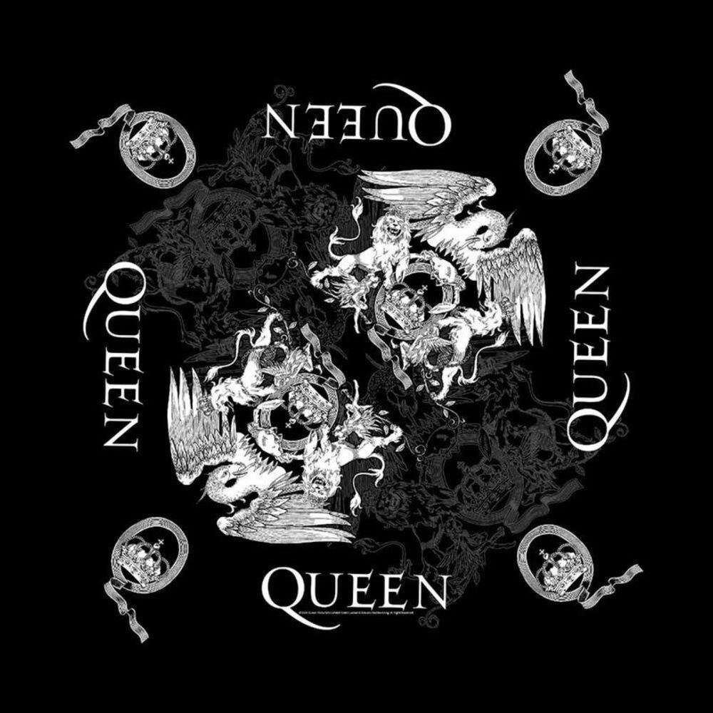 Queen Crest Bandana / Black/White